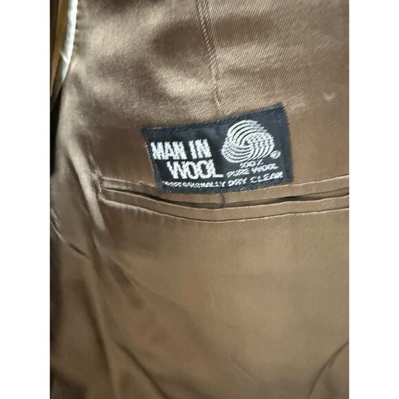 John Weitz Blazer Mens 44R Brown Wool Harris Tweed Sports Coat Career Jacket Vtg - Picture 7 of 11